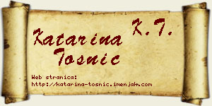 Katarina Tošnić vizit kartica